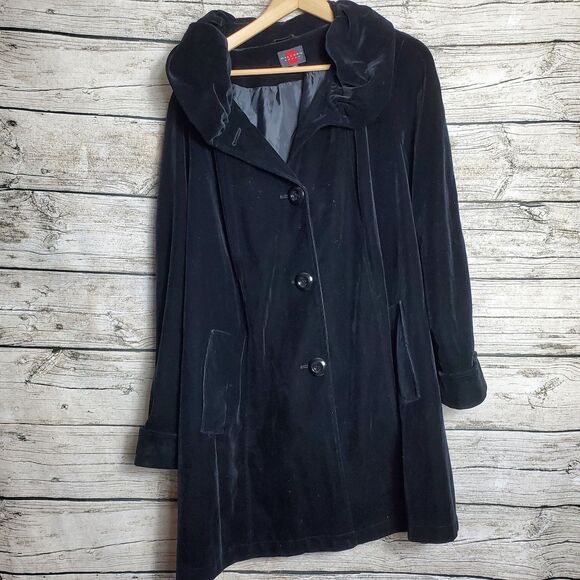 Gallery Woman Black Velvet Coat Size 2X - Picture 1 of 8
